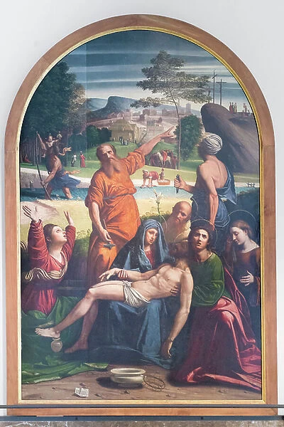 The deposition, 1521, Giovan Battista Benvenuti, known as l'Ortolano (oil on panel)