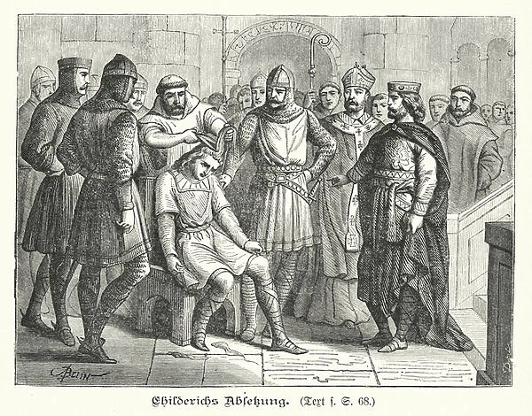 Deposition of Childeric III, King of the Franks, 752 (engraving)