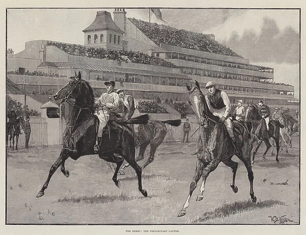 The Derby, the Preliminary Canter (engraving)