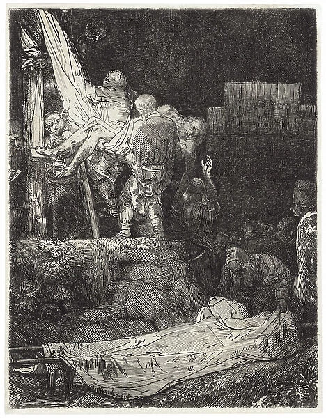 The descent from the cross to the torch, 1654 (Etching)