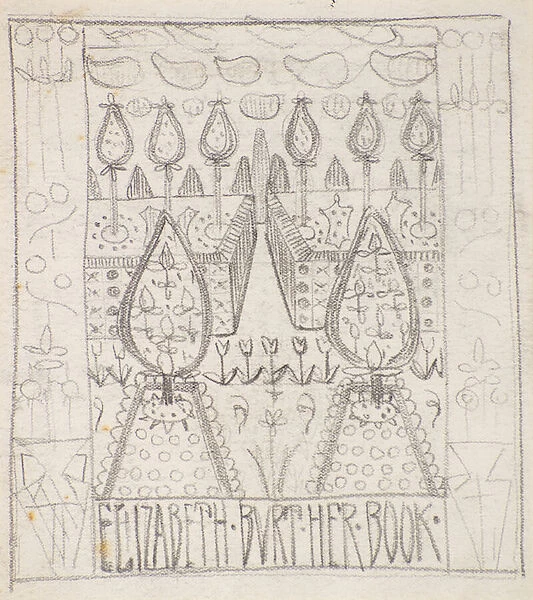 Design for a Book Cover, 1899 (pencil)