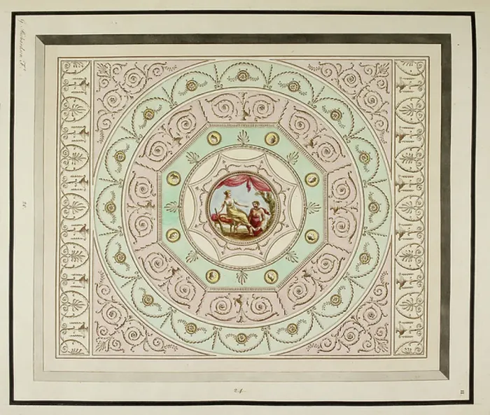Framed Print : Design for a ceiling
