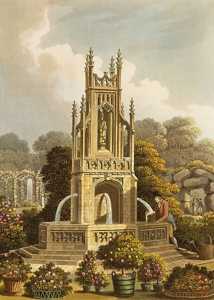 Design for a Conduit, Proposed at Ashridge, with Distant View of the Rosary and Monk