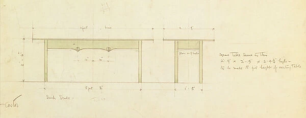 Design for a Dining Table and Small Table (w  /  c)