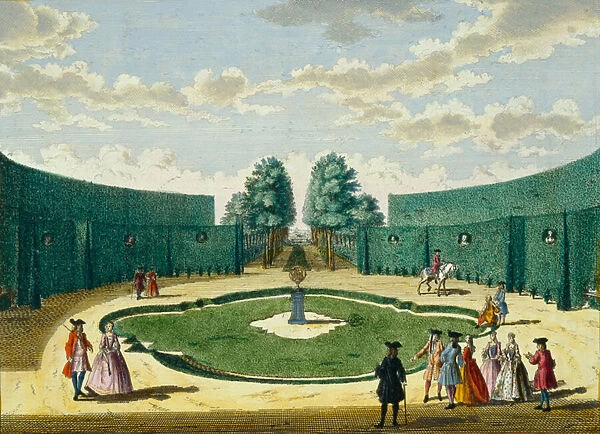 Design for a Garden, c. 1700 (colour litho)