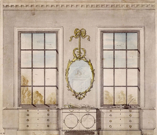 Design for a room by Linnell John (1723-99), watercolour