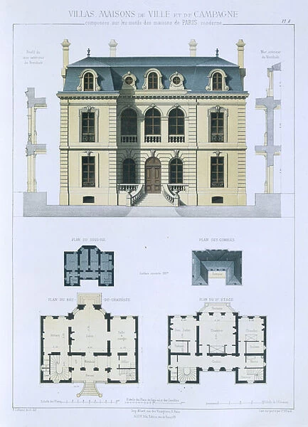 Design from Town and Country Houses Based on the Modern Houses of Paris, c