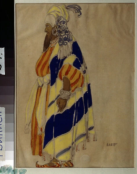 Dessin de costume pour le ballet 'Islamey'de Mily (Mili, Milli) Alexeyevich Balakirev (1837-1910). Dessin de Leon Bakst (1866-1924). Tempera sur papier State Georgian Art Museum, Tiflis (Tbilisi)