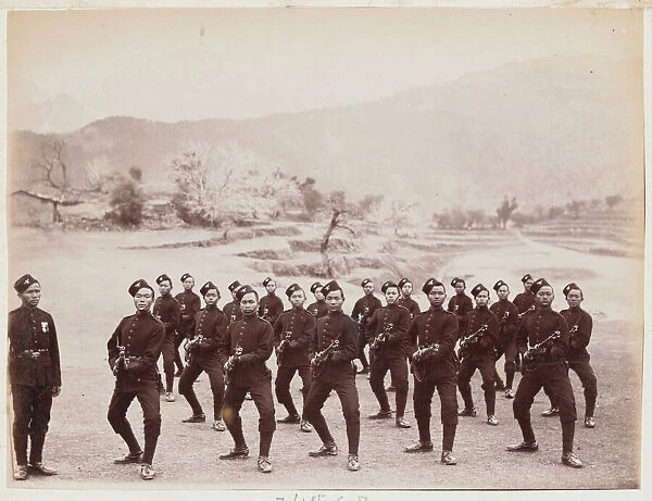 A detachment of the 4th Gurkha (Rifle) Regiment, 1891 circa (b  /  w photo)