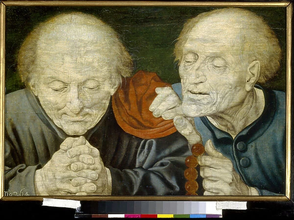 Deux vieillards (Two Old Men). Peinture de Marinus Claeszoon van Reymerswaele (vers 1490-apres 1567), huile sur bois. Art hollandais 16e siecle. State A. Pushkin Museum of Fine Arts, Moscou