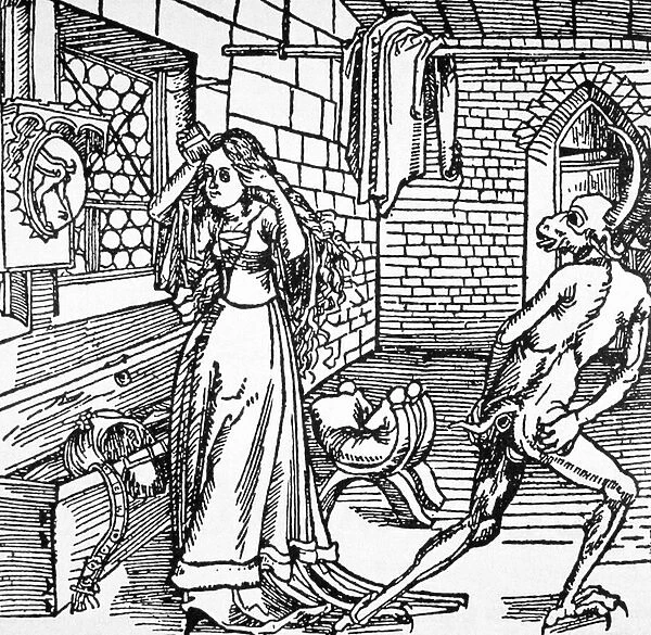 The Devil and the Coquette, copy of an illustration from Der Ritter von Turm