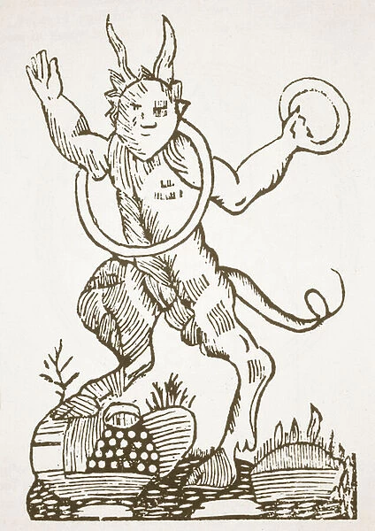 The Devil pointing out Hidden Treasures, copy of an illustration from