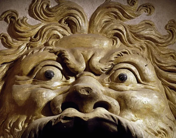 Framed Print : Devil's Mask or Devil's Fireplace, Villa della Torre, Fumane, Veneto, Detail, Italy, 16th century Framed Print : Devil's Mask or Devil's Fireplace, Villa della Torre, Fumane, Veneto, Detail, Italy, 16th century