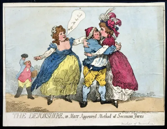 Framed Print : The Devonshire, or Most Approved Method of Securing Votes