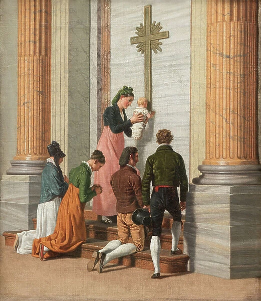 Devotion by the Holy Door of St. Peter's Basilica, c.1814 (oil on canvas)