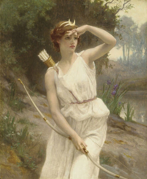 Diana, The Huntress (oil on canvas)