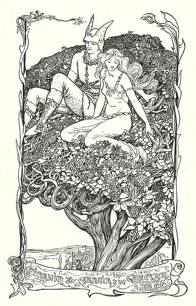 Diarmid and Grania in the Quicken Tree (litho)