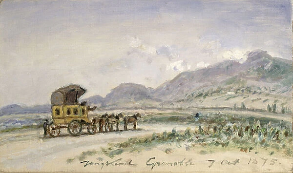 The Diligence from Grenoble to Sassenage, 7th October 1875 (w  /  c on paper)