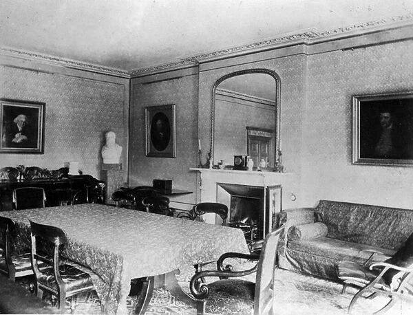 The Dining Room at Down House (b  /  w photo)
