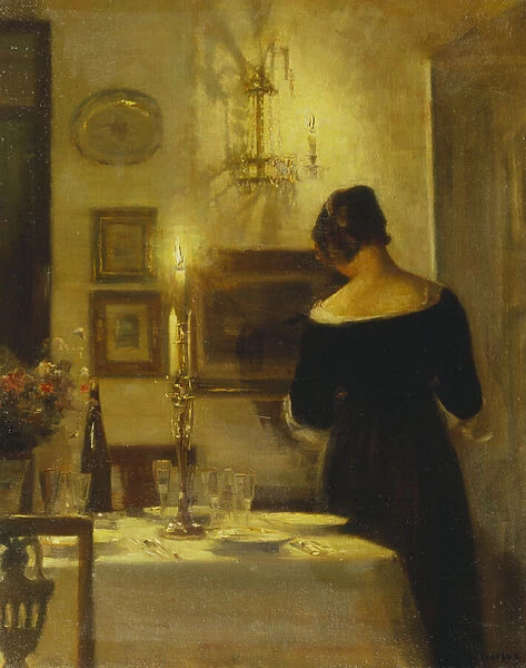 In the Dining Room (oil on canvas)