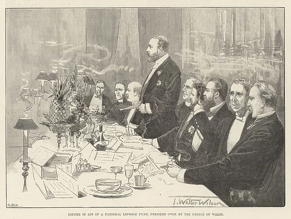 Dinner in Aid of a National Leprosy Fund, presided over by the Prince of Wales (engraving)