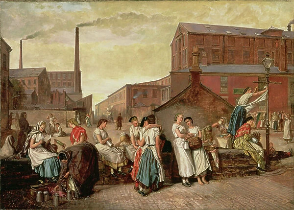 The Dinner Hour, Wigan, 1874 (oil on canvas)