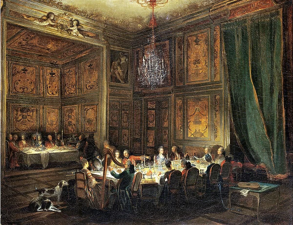 Dinner of the Prince of Conti (1717-76) in the Temple, 1766 (oil on canvas)