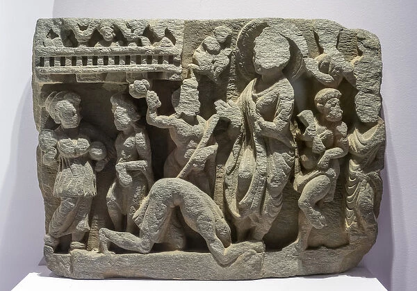 Dipamkara Jataka. Pakistan. Art of Gandhara, 1st and 3rd. Carving