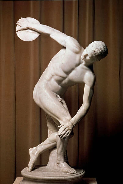 The discobole. A Roman athlete trying to throw a record