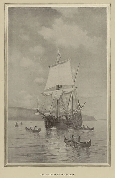 The discovery of the Hudson (litho)