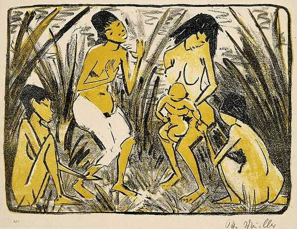Discovery of Moses, 1920 (lithograph printed in black and green-yellow)