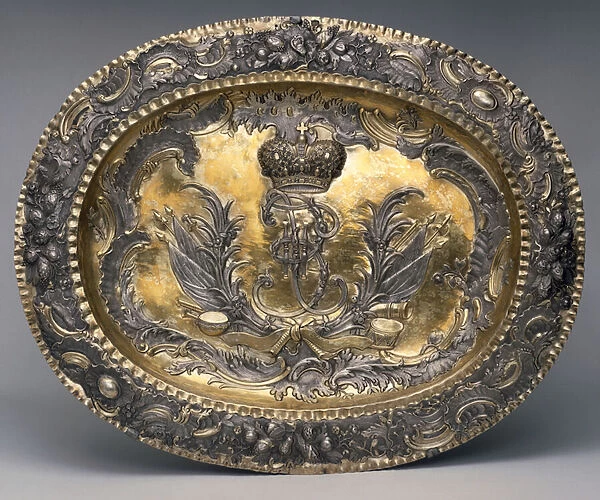 Dish with the monogram of Catherine II, 1762 (silver)