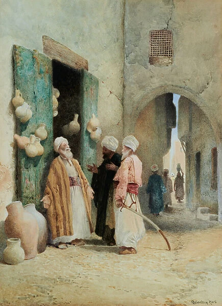 A Dispute in Cairo, 1844-91 (Watercolour)