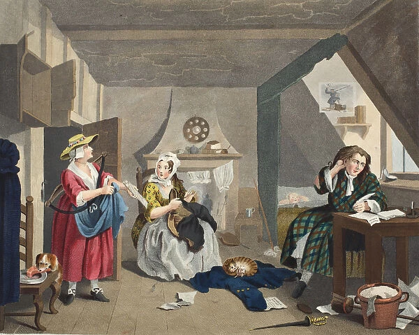 The Distressed Poet, illustration from Hogarth Restored