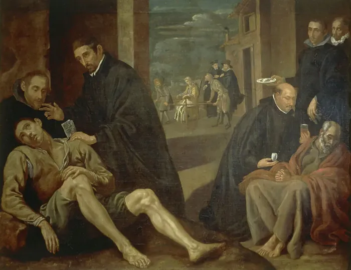 Framed Print : Distributing bread and eggs (Jesuit charitable work), 1624, by Luis Tristan de Escamilla (circa 1587-1624) Framed Print : Distributing bread and eggs (Jesuit charitable work), 1624, by Luis Tristan de Escamilla (circa 1587-1624)