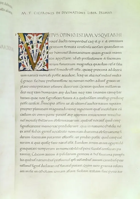 Framed Print : De Divinatione (parchment)