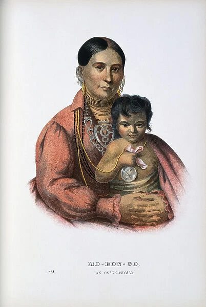 Do-Hon-Go, An Osage Woman, 1899 (hand-coloured lithograph)