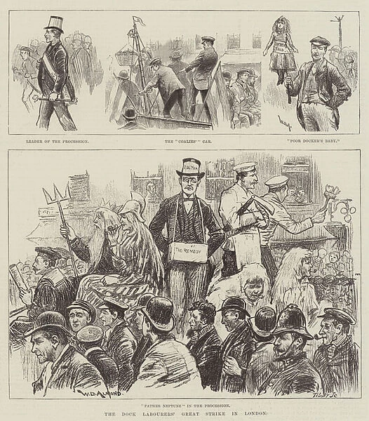 The Dock Labourers Great Strike in London (engraving)