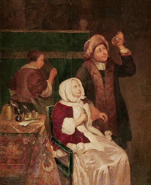 The Doctors Visit (oil on panel)
