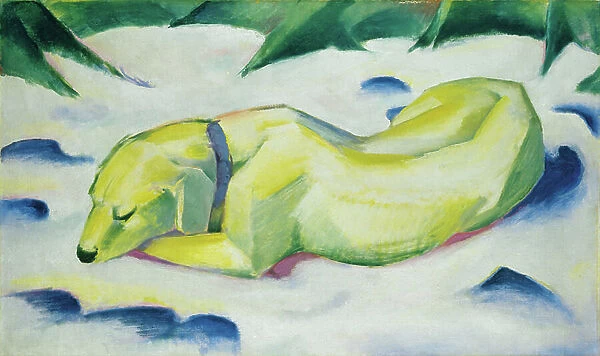 Dog Lying in the Snow, c.1911 (oil on canvas)