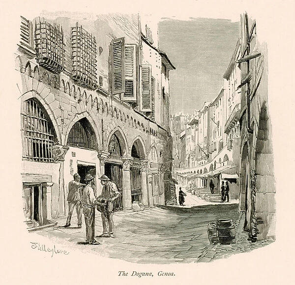 The Dogana, Genoa (litho)