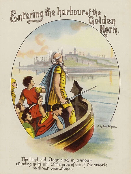 Doge of Venice entering the Golden Horn, Constantinople (chromolitho)