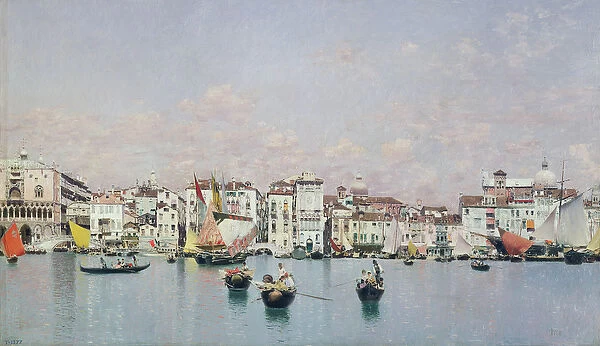 The Doges Palace and the Riva degli Schiavoni, Venice (oil on canvas)