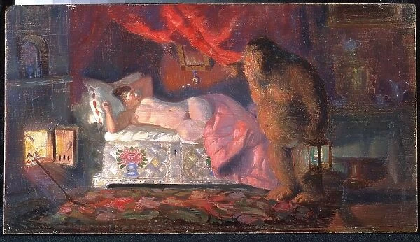 Domovoy jetant un coup d oeil a la femme endormie du marchand de vin (Domovoi Peeping At The Sleeping Merchant Wife). Domovoy, personnage des contes populaires russes