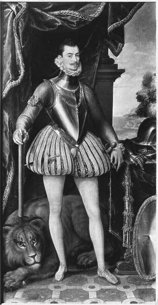 Don Juan of Austria (oil on canvas) (b  /  w photo)