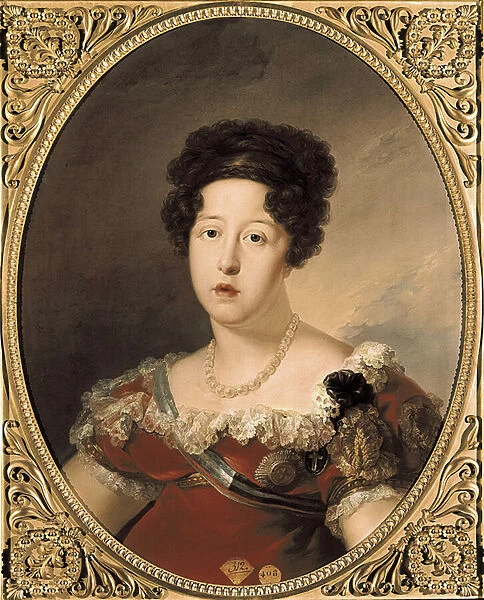 Dona Maria Isabel de Braganza. Portrait of Mary Isabella of Portugal