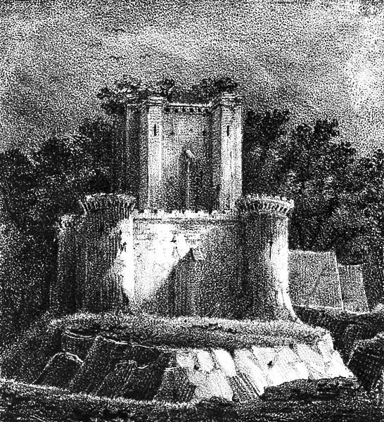 Donjon de Caen (Castle Keep), 1825 (engraving)