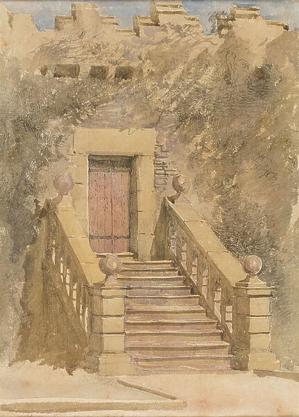 Doorway At Haddon Hall, c.1845 (watercolourand pencil on paper)