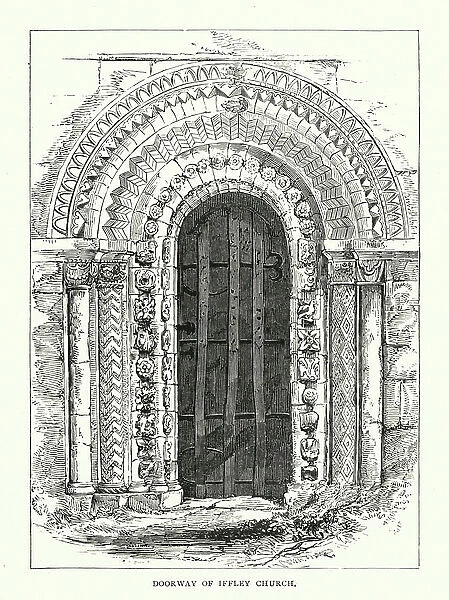 Doorway of Iffley Church (engraving)