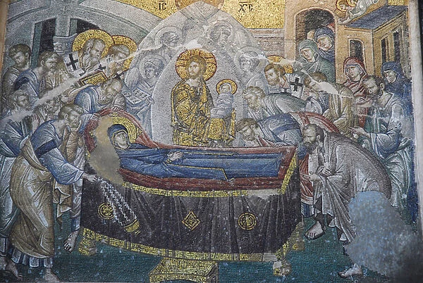 Dormition (Marys death), fresco in Kariye Camii (st Sauveur in Chora Church